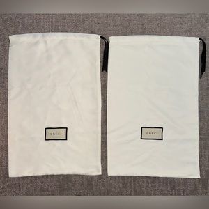 Gucci Ivory XL Satin Dust Shoe Cover Drawstring Bags